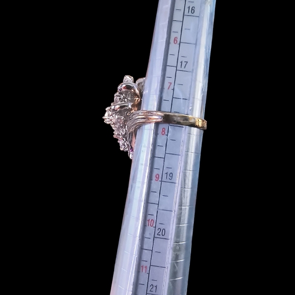 Vintage Panetta Jewelry Sterling Silver And Rhinestone 3-Dimensional Ring - Picture 6 of 11